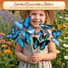 PY7528 Novo Produto Transfronteiriço: Estaca Borboleta Morpho Deusa da Luz - Decoração de Jardim ao Ar Livre e Acessório para Paisagismo de Quintal