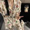 Pijama Grande Estilo Japonês Shin-Chan com Bojo no Peito para Mulheres, Conjunto de Três Peças Dinâmico de Desenho Animado Superman para Primavera e Verão, Fabricante Transfronteiriço