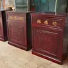 Caja de Méritos de Madera Templo Donación Tanque de Aceite con Candado Antirrobo Caja de Méritos de Voz y Mesa de Ofrendas Sistema de Voz