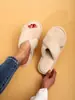 Bestseller transfronterizo de Amazon: Pantuflas de algodón para mujer, mullidas, con tiras cruzadas, para casa, silenciosas, transpirables, cálidas, para otoño e invierno, aptas para todas las estaciones