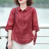 Camisa pequeña noble de estilo occidental de madre de seda de mediana edad y anciana, primavera y verano 2024, nueva camisa de mujer de mediana edad