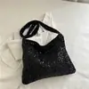 Bolsa de Mão com Lantejoulas Estilo Coreano 2025 Novo Modelo Estilo Ins Fashionável Bolsa de Mão de Luxo Bolsa Tote de Ombro Único Grande Capacidade