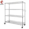 Carrinho de Aço Inoxidável Cromado de Quatro Camadas Industrial para Armazenamento e Logística 120*45*150cm