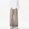 2026 Nuevos pantalones casuales básicos minimalistas de estilo americano con cintura semielástica para hombres y mujeres, pantalones rectos holgados de corte limpio