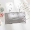 Top Tubo de Seda Gelada de Verão Íntimos para Meninas e Estudantes, Lindo Costas e Peito Cruzado, Estudantes do Ensino Médio e Fundamental, Camisola Anti-Exposição, Seção Fina