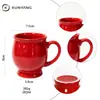 Tazas de cerámica en forma de barril, perfectas como souvenirs; tazas de pie alto doradas y rojas electrochapadas, tazas de café, personalizables, directamente de fábrica
