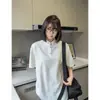 Camiseta de Manga Corta con Cuello Henry Estilo Old Money para Hombres y Mujeres, Top Casual Holgado de Verano de Alta Gama Estilo Perezoso