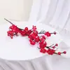 Ramo de Flor de Ameixa Simulado Flor de Ameixa de Cera Árvore Falsa Ornamento Arte com Flores Secas Bonsai Chinês Decoração de Estudo em Casa Adereço de Dança