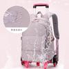 Mochila de Rodinhas Nova Chegada Peixe Natural para Alunos do Ensino Fundamental e Meninas Estilo Cor Sólida Grande Capacidade Mochila Removível