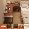 Escritorio de Esquina para Computadora Escritorio de Esquina para Dormitorio Hogar Mesa Integrada con Estantería Escritorio de Estudio para Estudiantes Escritorio de Oficina de Forma en L