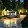 Luz de Jardín Impermeable para Exteriores, Luz de Poste Alimentada por Energía Solar, Luz Superior para Poste de Valla de Villa, Modelo Alimentado por Electricidad