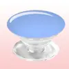 Soporte de Agarre para Teléfono de Silicona Transparente con Logo, Tipo Adhesivo Plegable, Color Sólido Simple Macaron, Soporte de Regalo para Ver Películas
