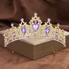 Coroa de Noiva Transfronteiriça Colorida Tiara de Strass Coroa de Liga Barroca Acessórios para Vestido de Casamento Acessórios de Cabelo Princesa