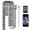 Luz ambiente colorida LED para carro 48 luzes um para quatro RGB controlada por som Bluetooth à prova d'água tira de luz interna para modificação de carro