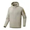 Jaqueta de Lã com Capuz Outono/Inverno 2026 Moda Manga Longa Leve Casaco de Negócios Moletom Casual Quente Espessado Masculino
