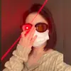 Gafas luminosas Conan tecnología negra divertidas accesorios para transmisiones en vivo TikTok mismas gafas con efecto especial Ojo Rojo LED carga