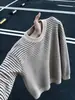 Suéter Retrô Listrado Americano para Homens e Mulheres Outono Estilo Preguiçoso Gola Redonda Tricô cleanfit Camada Base para Casal