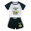 Conjunto de verão para meninos e meninas Baokemeng novo roupa de casa infantil algodão manga curta shorts casual fino conjunto de duas peças