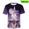 Estampa de Anime Witch's Dawn 2022 Nova Camiseta Casual de Manga Curta com Gola Redonda Esportiva Casual Versátil