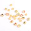 Accesorios Dorados Arenosos con Agujeros Grandes Incrustados con Turquesa, Cuentas Espaciadoras de Jaula Octagonal para Joyería DIY, Accesorios para Pulseras y Collares