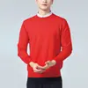 Outono Inverno Novo Suéter Casual Masculino Gola Redonda Solto Tamanho Plus Cor Sólida Manga Longa Tricô Camada Interna