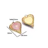 Colgante de Corazón Ondulado de Acero Inoxidable, Colgante de Piedra Preciosa Chapado en Oro de 18K, Pendientes DIY, Collares, Accesorios de Joyería, Transfronterizo