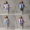 Ropa de Muñeca de 30cm Vestido de Lentejuelas con Cuentas de Manga Larga + Chaleco Degradado Juguete para Vestir Muñecas