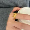 Anillo de Cruz de Cuervo Dorado con Microincrustaciones, Estilo Dulce y Fresco para Mujer, Nuevo Diseño de Nicho, Versátil y a la Moda, Anillo Abierto Ajustable