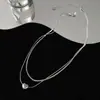 Colar de pérolas fritillary Ji sereia galvanizada a ouro real, corrente de clavícula simples francesa, colar retrô elegante e personalizado