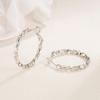 Aretes de Círculo Plateado para Mujer de Alta Gama Lujo Ligero Irregulares Exagerados Aretes Grandes Personalidad Moda Estilo Frío