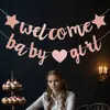 Bienvenida Bebé Niña Niño Letras Brillantes Revelación de Género/Baby Shower Pancarta de Papel
