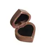 Caja para Anillo en Forma de Corazón Madera de Nogal Almacenamiento de Anillos de Pareja Caja de Regalo Caja para Pendientes en Forma de Corazón Caja para Empaquetar Anillo de Diamante de Propuesta