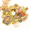 Pulsera con Colgante Antiguo de Oro para Atraer la Fortuna, Separador de Cuentas, Adorno Colgante, Pulsera DIY, Collar, Accesorios de Joyería, Lote Mixto