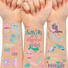 Transfronterizo Amazon Nuevo Metal Tatuaje Dibujos Animados Vida Marina Sirena Impermeable Caliente Láser Pegatina Tatuaje