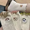 Meias Fofas de Desenho Animado Estilo College para Mulheres com Bordas Franzidas para Primavera e Outono, Versão Coreana Ins Meias Largas da Moda, Meias Zhuji