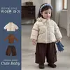 Ropa para Niñas Estilo Dulce Chaqueta Acolchada de Algodón Invierno Nueva Chaqueta Acolchada Floral para Niños Top Grueso Cálido para Bebé Niña
