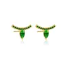 Europa y Estados Unidos Plata de ley S925 luna tipo pera blanco verde arcoíris pendientes exquisitos multicolor Amazon explosiones compra