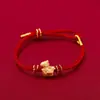 Pulsera de Año Nuevo 2026 Año del Caballo del Zodiaco Pulsera de Cuerda Roja de Buena Suerte Pulsera Tejida a Mano Roja del Año del Zodiaco Cuerda Roja