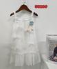 Vestido de Tirantes Blanco Liso Teñido Tie-Dye Estilo Étnico para Niños Vestido de Tirantes para Niñas Venta al por Mayor