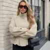 Estilo Elegante y Sencillo, Cuello Alto de Color Sólido, Manga Larga, Gabardina Ceñida a la Cintura para Mujer, Nuevo Modelo Primavera 2026, Estilo Europeo y Americano Transfronterizo