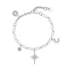 Conjunto de Pulsera y Collar de Plata de Ley 925 Más Vendido Transfronterizo, Lujo Ligero, Artesanía Exquisita, Conjunto Único de Pulsera de Trébol de Cuatro Hojas y Lazo para Mezclar y Combinar