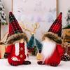 Decoraciones Navideñas Adornos de Muñeco Rojo sin Rostro Gnomos de Santa Decoración de Ambiente Juguete Goblin