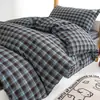 Juego de tres piezas para dormitorio de estudiante universitario de funda de edredón de algodón lavado y sábana para cama individual litera colchón ropa de cama juego de seis piezas