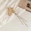 Pinza para el pelo con borla de mariposa de metal estilo coreano para mujer, diseño de tiburón grande, para la parte posterior de la cabeza, nueva prenda para la cabeza