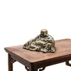 Ornamento Estátua de Buda Estilo Antigo em Latão Puro para Casa Sala de Estar Escrivaninha Estudo Decoração Pequena Oferenda Presentes de Buda Atacado