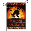 Bandeira Popular de Jardim para Halloween da Amazon Rosto de Fantasma de Abóbora Impresso Material de Linho Bandeira de Decoração para Jardim Externo