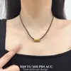 Novo Colar de Corda Trançada Dourada Curva Estilo Chinês para Mulheres, Corrente de Clavícula Versátil de Alto Padrão Vintage, Corrente de Pescoço Simples Tendência Nacional