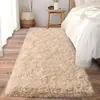 Alfombra de Dormitorio de Lana de Seda Tie-dye de Pelo Largo Alfombra Suave para Mesita de Noche de Dormitorio Felpudo para Suelo de Sala de Estar Venta al por Mayor de Stock Transfronterizo