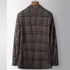 Traje Casual para Hombre 2026 Primavera y Otoño Lujo Ligero Negocios Cuadros Un Botón Blazer de Moda para Hombres Jóvenes y de Edad Media