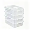 Caja de almacenamiento portátil de escritorio para estudiantes, transparente, compartimentada, apilable, para accesorios para el cabello, joyero, estante de almacenamiento, caja de almacenamiento